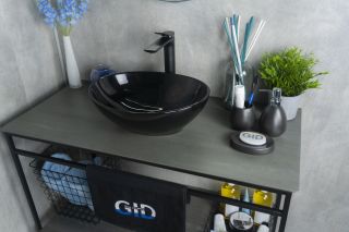 Раковина Gid Nc920 52231 накладная черная глянцевая 41x34x15